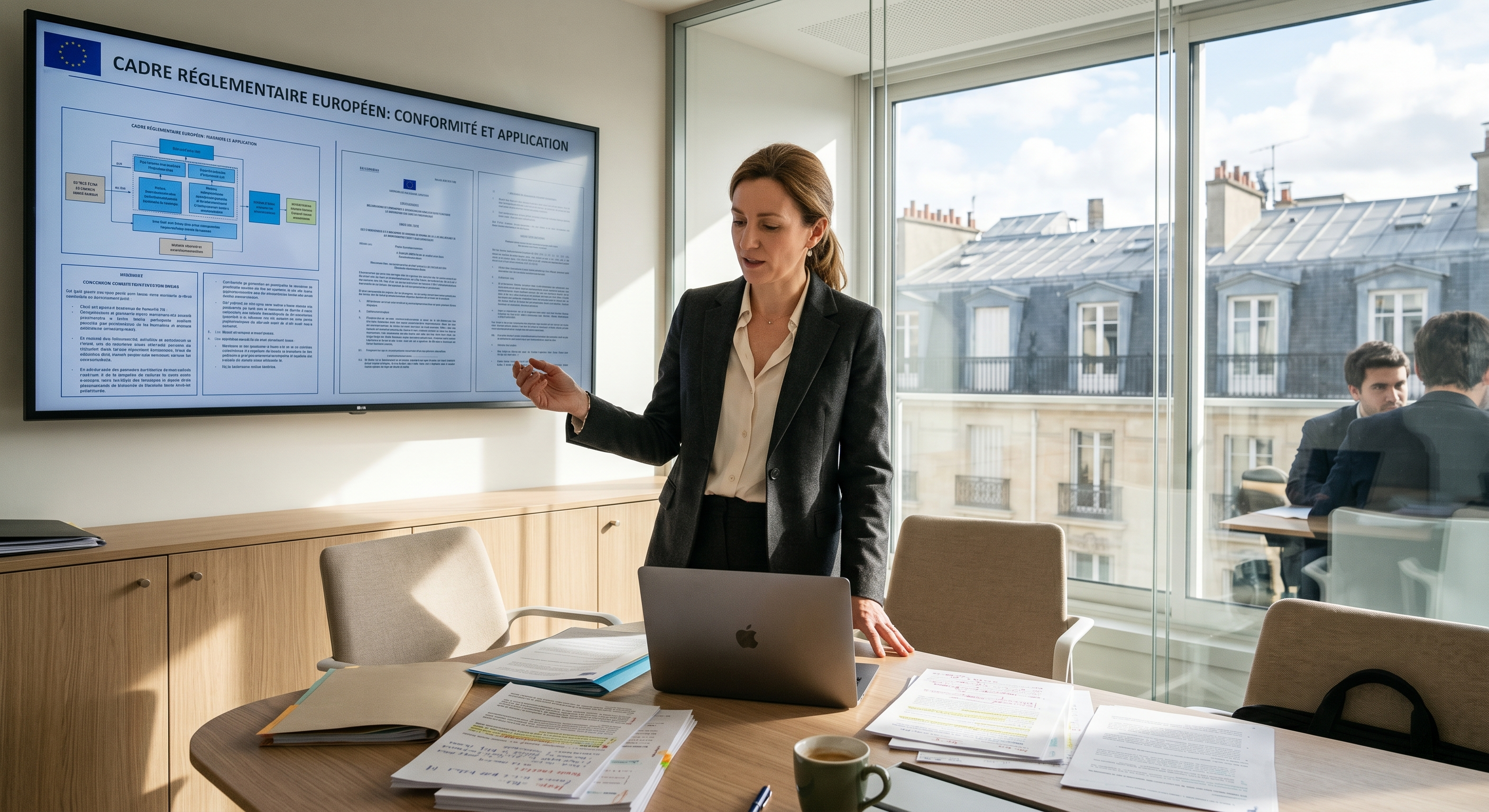 Responsable juridique d'une entreprise française préparant la conformité AI Act 2026