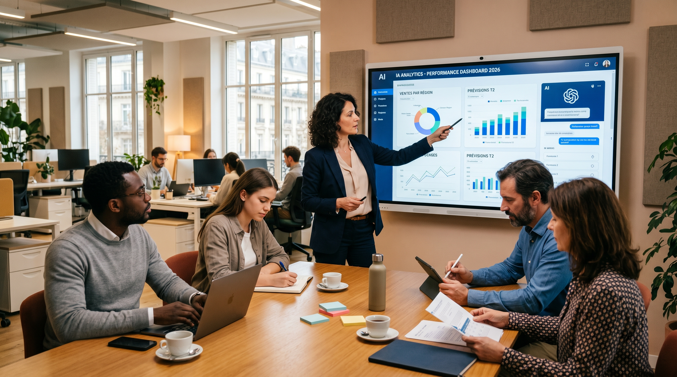 Session de formation IA en entreprise — équipe de professionnels français formés à l'intelligence artificielle en 2026