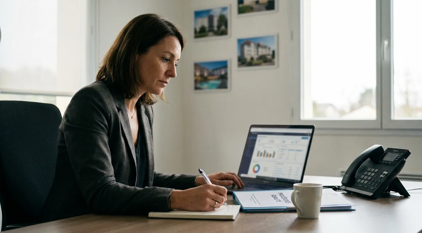 Directrice régionale d'exploitation consultant un tableau de bord comparatif entre plusieurs établissements